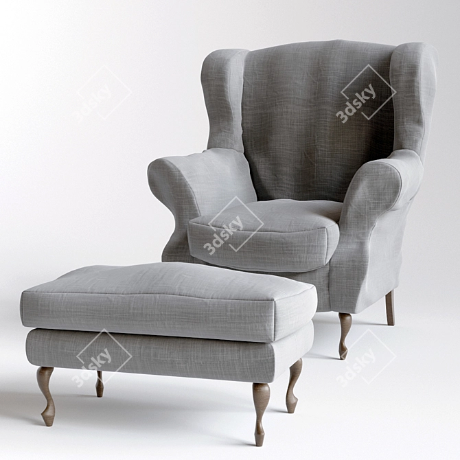 Elegant Comfort Armchair (117cm Height) 3D model image 1