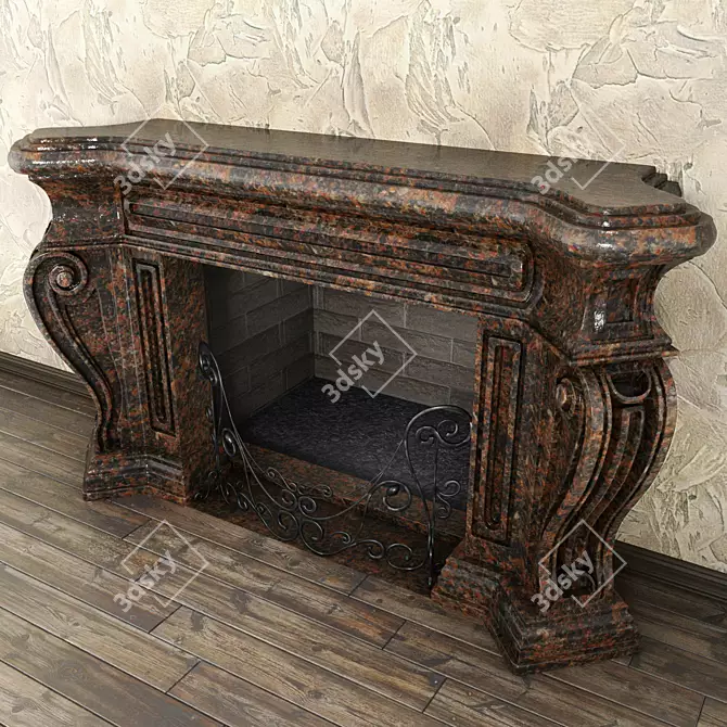 Fireplace Grill Combo 3D model image 2