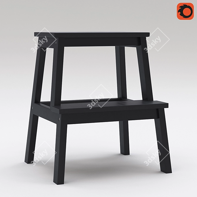 Versatile Black Stool-Ladder: Bekvem 3D model image 1
