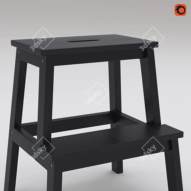 Versatile Black Stool-Ladder: Bekvem 3D model image 2