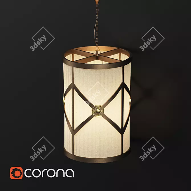 Modern Silk Hanging Lamp | NEWPORT 2601/S 3D model image 1