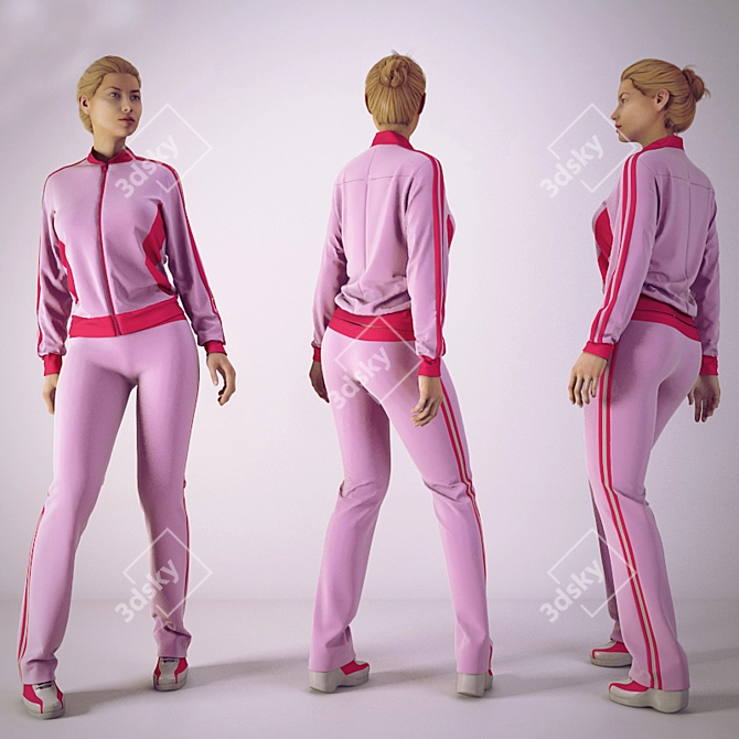 Cozy Nightwear Set 3D model image 1