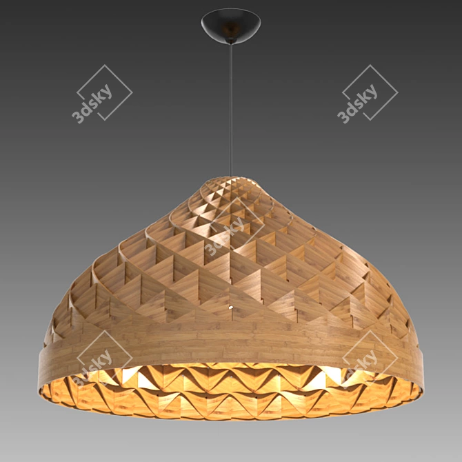 Honeycomb Bamboo Pendant: Crafted Elegance 3D model image 1