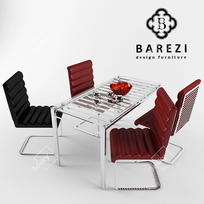 Elegant Table and Chair Set 3D model image 2