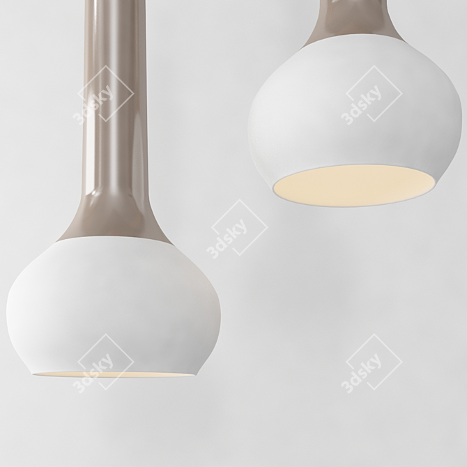 Glowing Torch: Ceramic Ceiling Lamp 3D model image 2