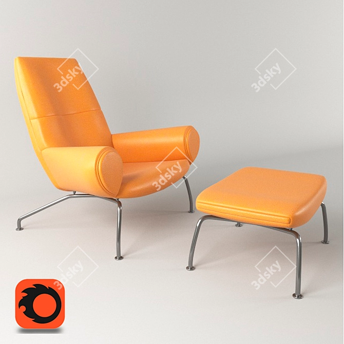 Regal Comfort Armchair 3D model image 1