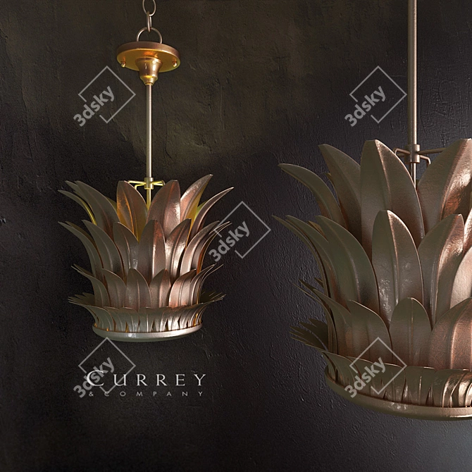 Havana Gold Foil Chandelier 3D model image 1