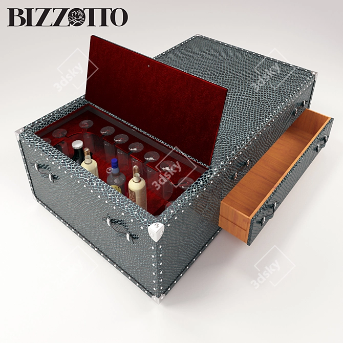 Happy Hour Trunk: Stylish Chest Bar 3D model image 1