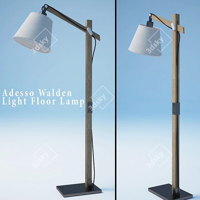 Adesso Walden Modern Floor Lamp 3D model image 1