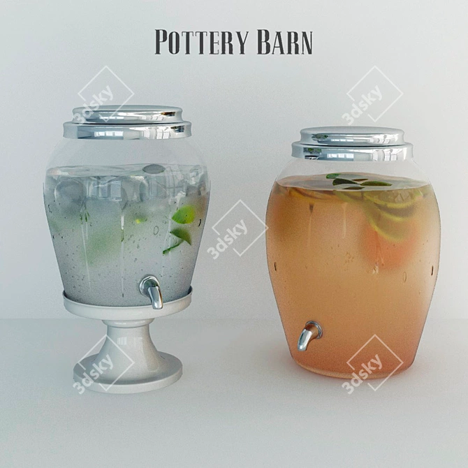 Classic Glass Beverage Dispenser Pottery Barn 3D model image 1