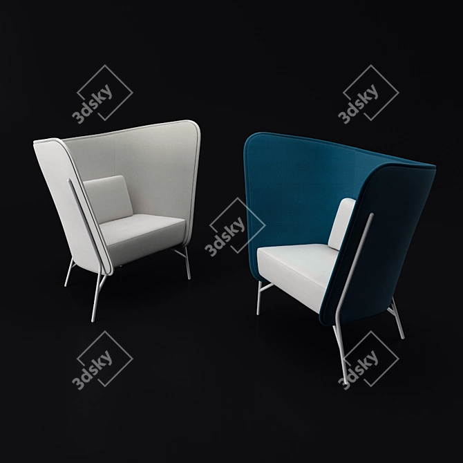 Elegant Comfort Armchair 3D model image 2