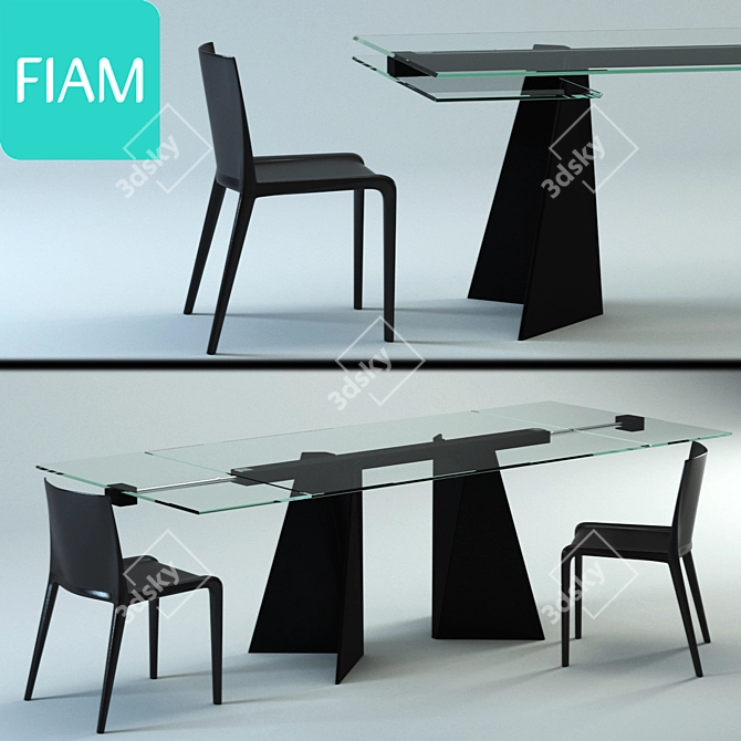  Stylish Square Table: 1200x1200 3D model image 1