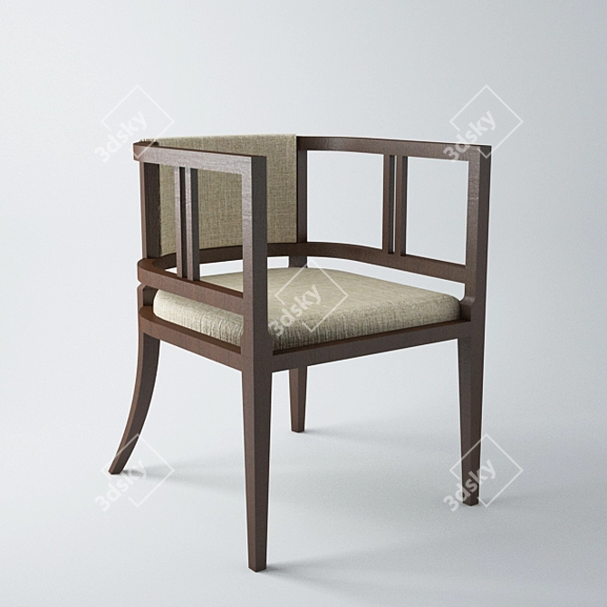 Ethnic-inspired Mawi Dining Chair by Warisan 3D model image 1