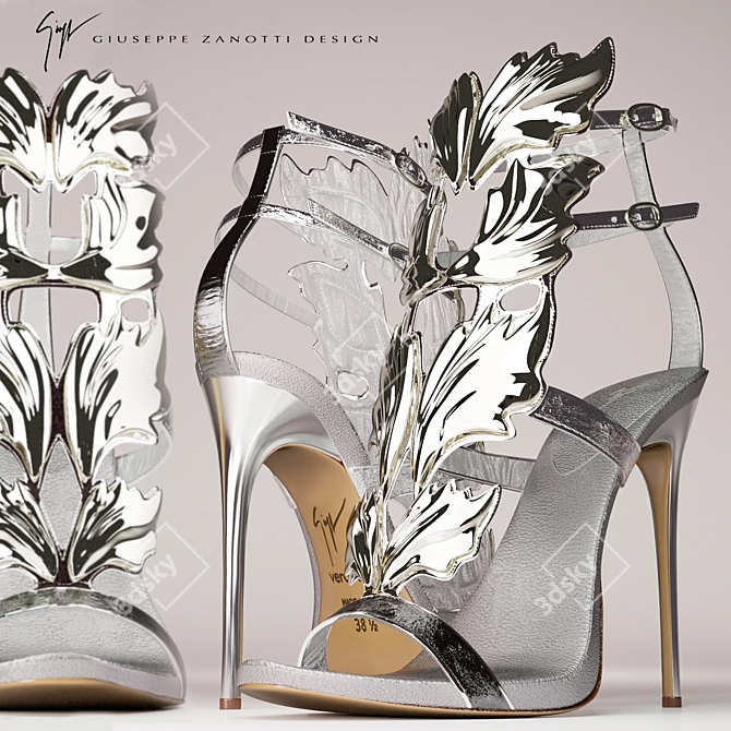 Winged Elegance: Juzeppe Zanotti Sandals 3D model image 1