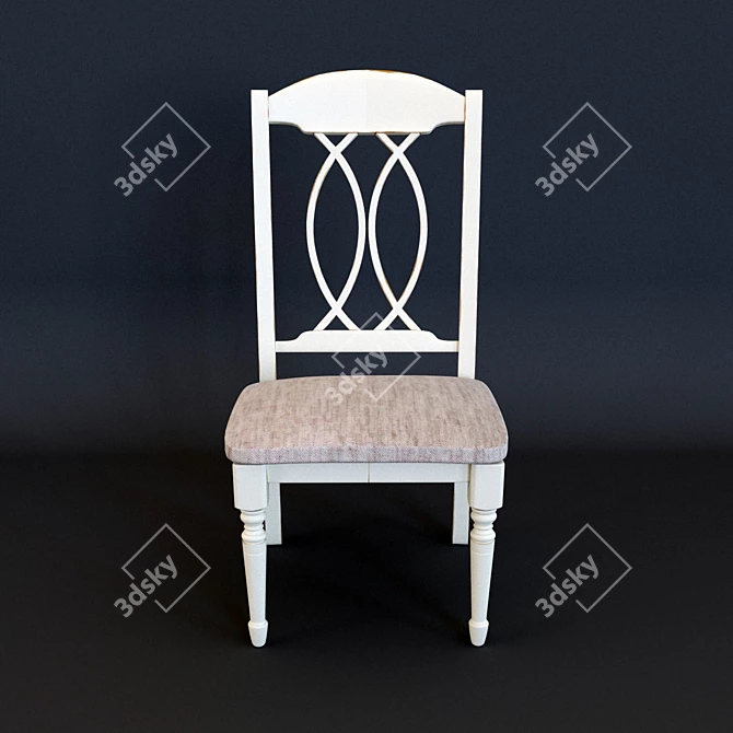 Contemporary Beige Buttermilk Chair 3D model image 2