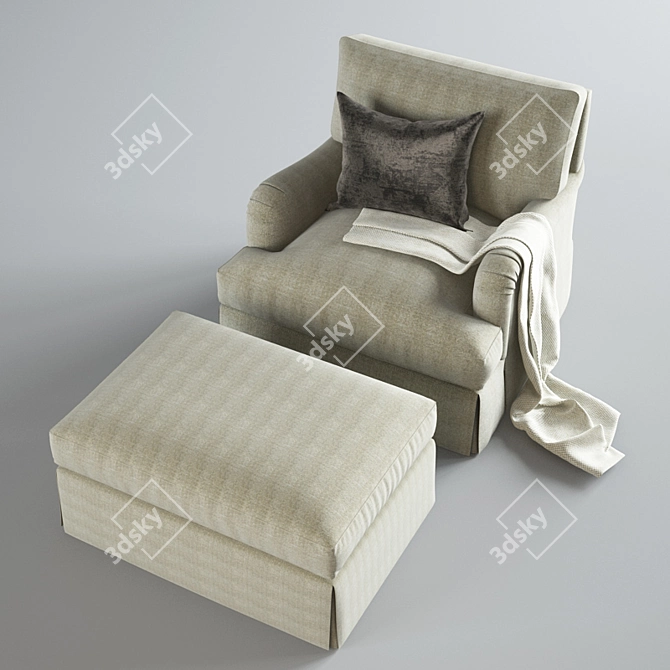 Elegant Churchill Dressmaker Chair 3D model image 3