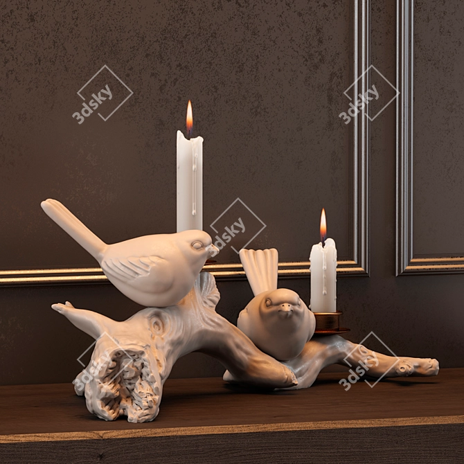 Title: Elegant Glass Candlestick 3D model image 1