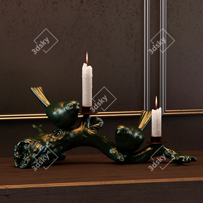 Title: Elegant Glass Candlestick 3D model image 2