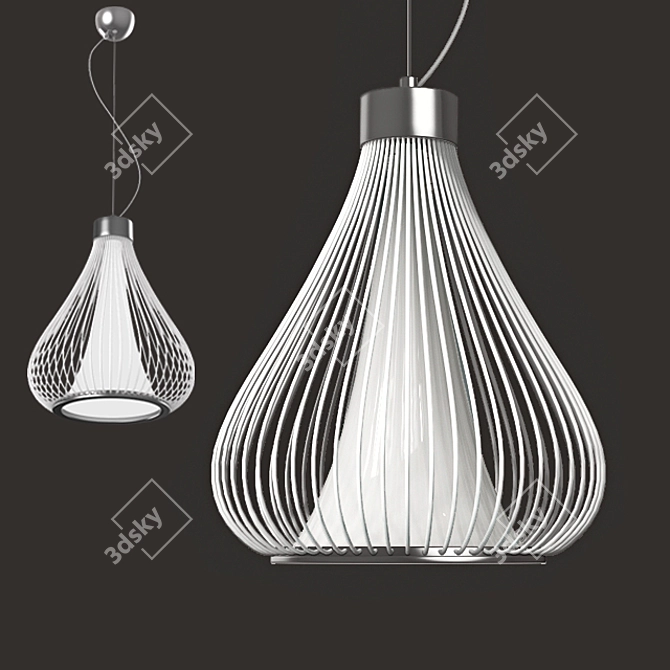 Elegant White Martines Pendant 3D model image 1