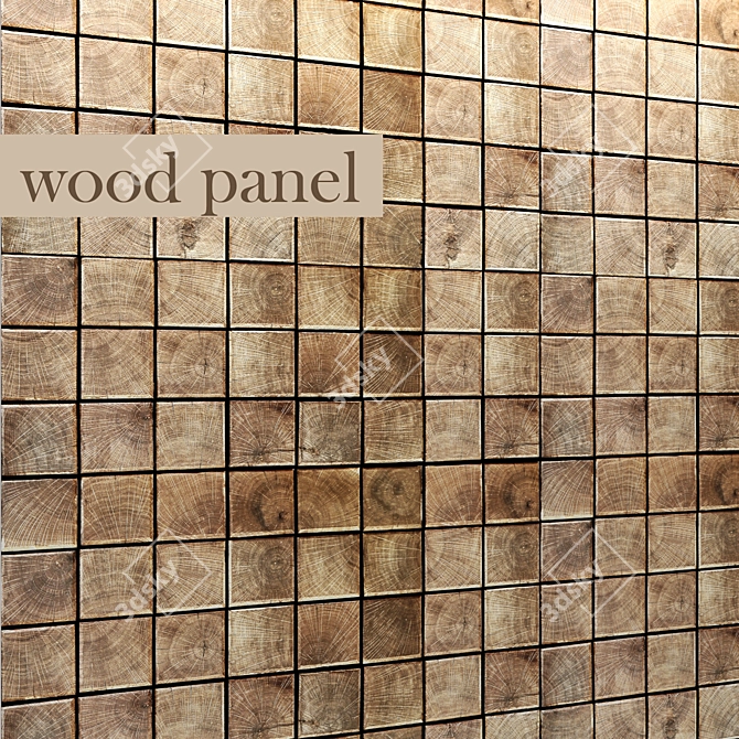 Wooden Wall Panel 3D model image 1