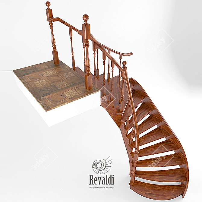 Bespoke Revaldi Wooden Stairs 3D model image 1