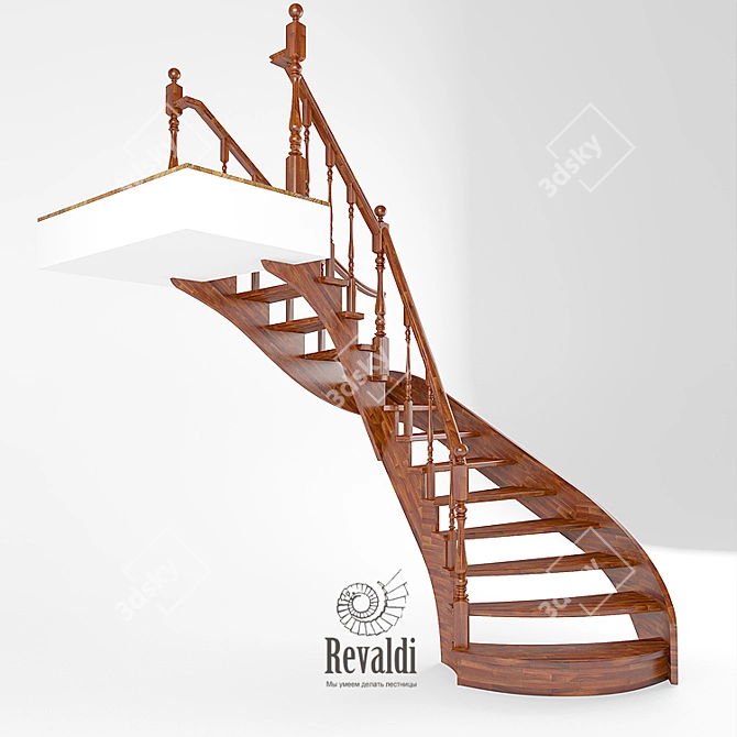 Bespoke Revaldi Wooden Stairs 3D model image 2