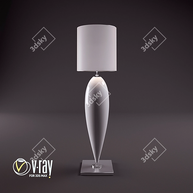 Title: Sleek Chrome Floor Lamp 3D model image 1