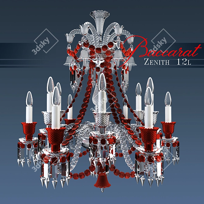 Baccarat Zenith 12L: Elegant Red & Clear 3D model image 1