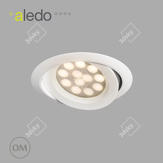 15W TD36 Round LED Downlight 3D model image 1