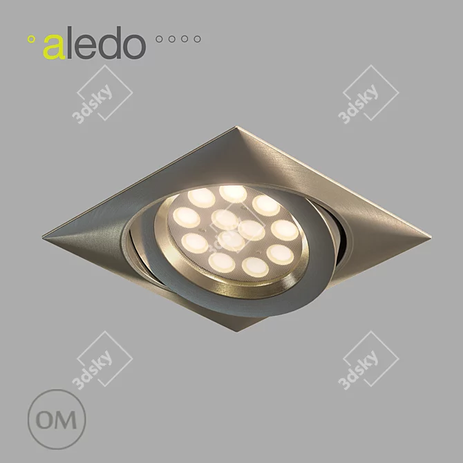 Square 15W LED Downlight 3D model image 2