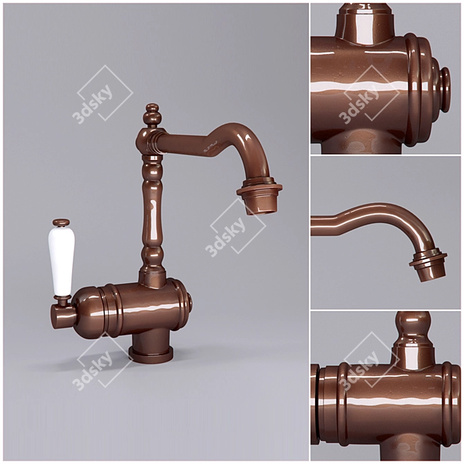 Antique Bronze Kitchen Mixer 3D model image 1