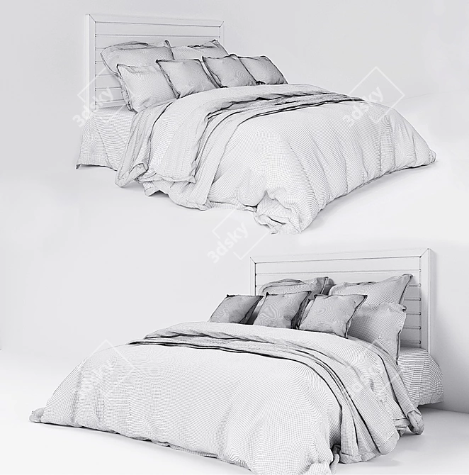 Winter Wonderland Toile Bedding 3D model image 3