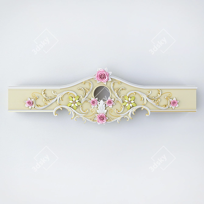 Elegant Curtain Cornice 3D model image 1