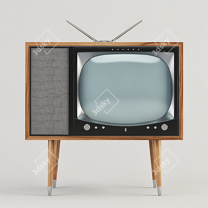 Retro TV: Old Vintage Charm 3D model image 1