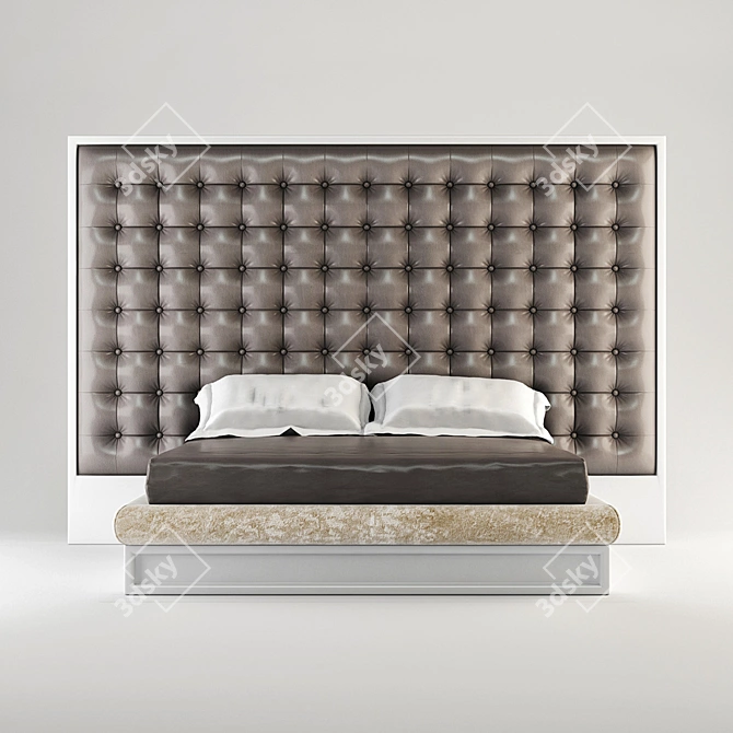 Elegant Rest: Classic Bed 3D model image 1