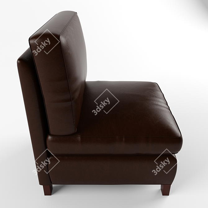 Pottery Barn Leather Armless Chair 3D model image 2