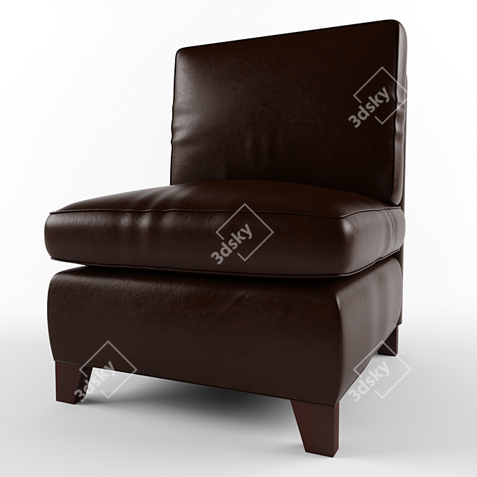 Pottery Barn Leather Armless Chair 3D model image 3