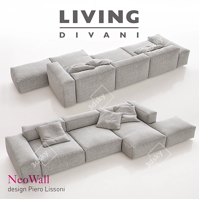 Modern Living Divani NeoWall Sofa 3D model image 2