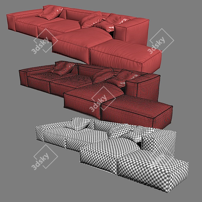 Modern Living Divani NeoWall Sofa 3D model image 3