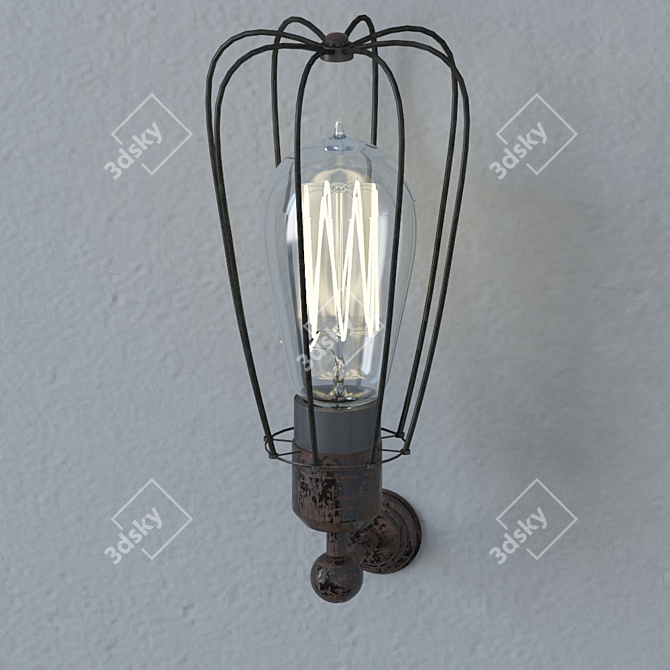 Vintage Rustic Wall Sconce 3D model image 1