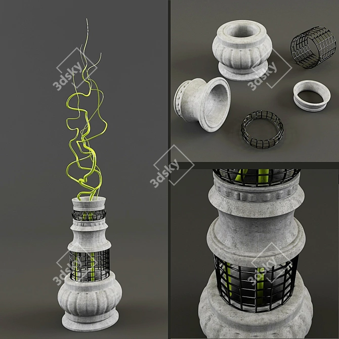 Elegant Disassemblable Vase 3D model image 1