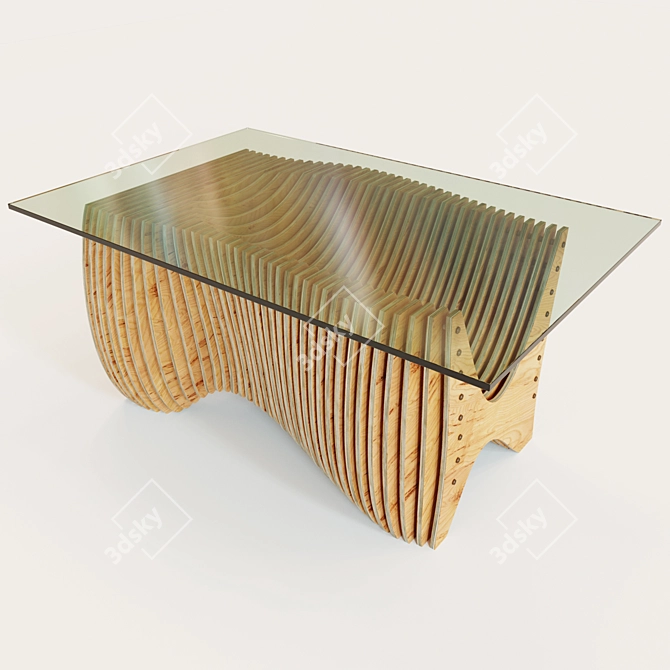 Versatile Parametric Kitchen Table 3D model image 1