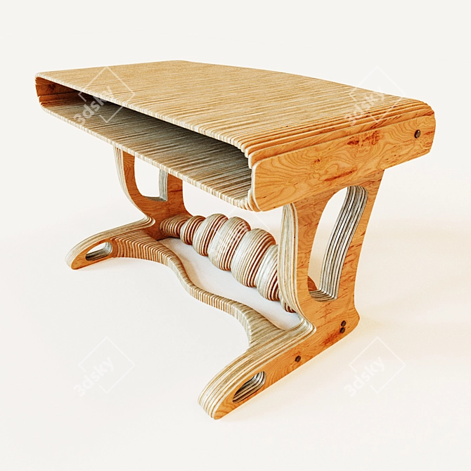 Parametric Writing Table 3D model image 1