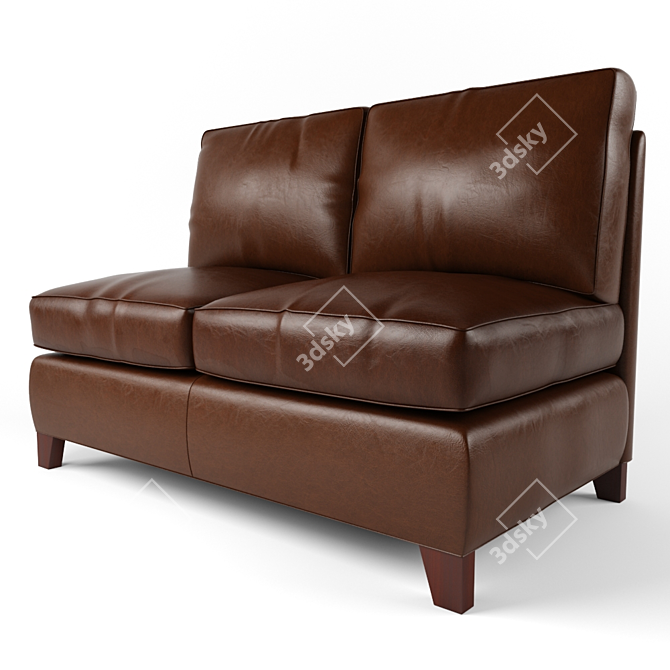 Cameron Leather Love Seat 3D model image 3