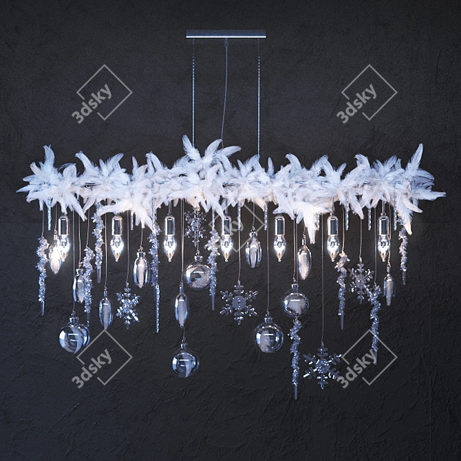 Festive Airy Chandelier 3D model image 1