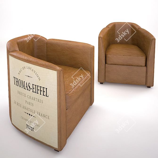 Eiffel-inspired Armchair for Modern Homestyle 3D model image 1