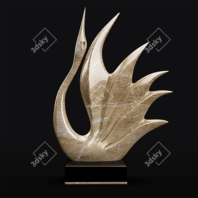 Tranquil Wings Sculpture 3D model image 1