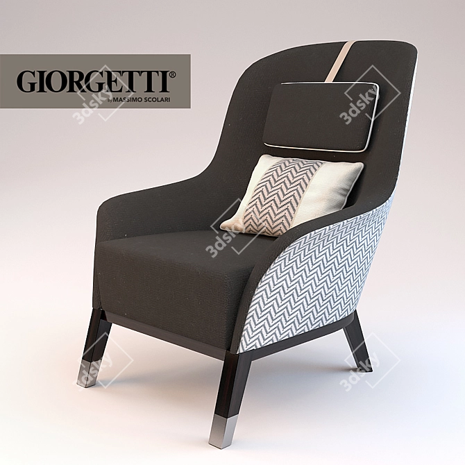 Giorgetti Massimo Scolari: Elegant Wood and Upholstered Seating 3D model image 1