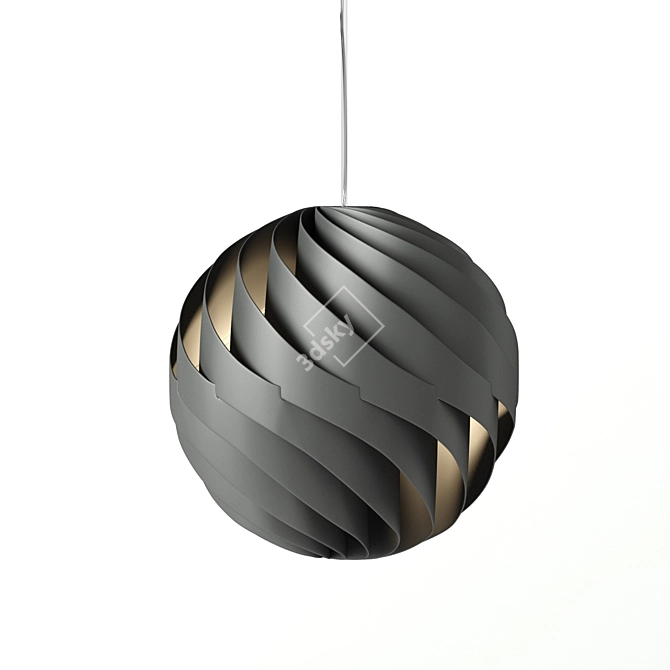 Elegant Twister Pendant Lamp 3D model image 2