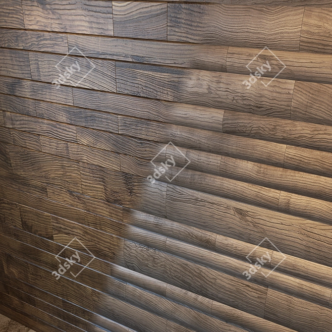 Textured Wall Paneling 3D model image 1